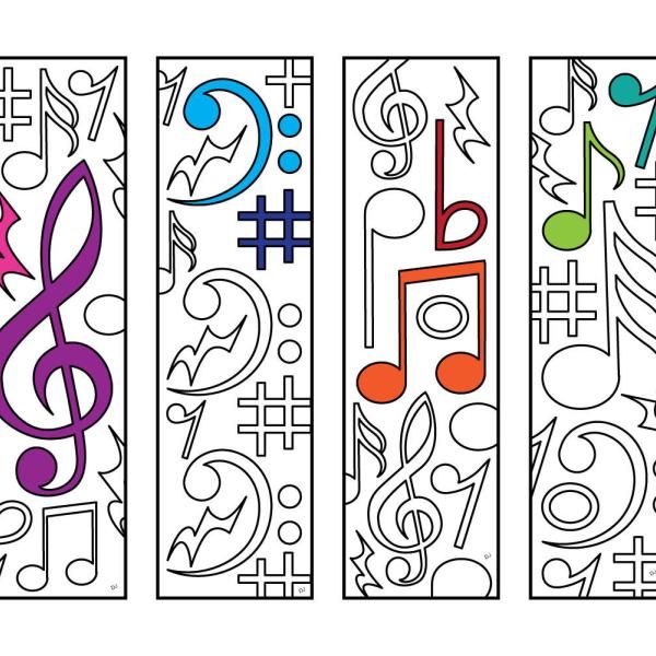 Music bookmarks â pdf zentangle coloring page coloring bookmarks coloring pages coloring pages for kids