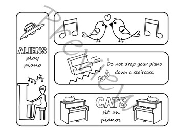 Musical bookmarks to color