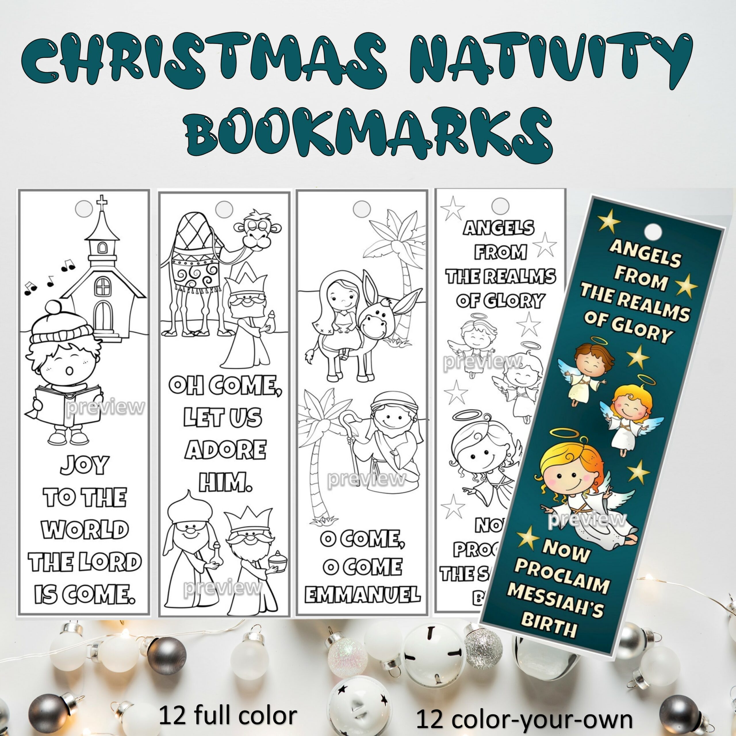 Christmas bible nativity coloring bookmarks for kids printable christian made by teachers