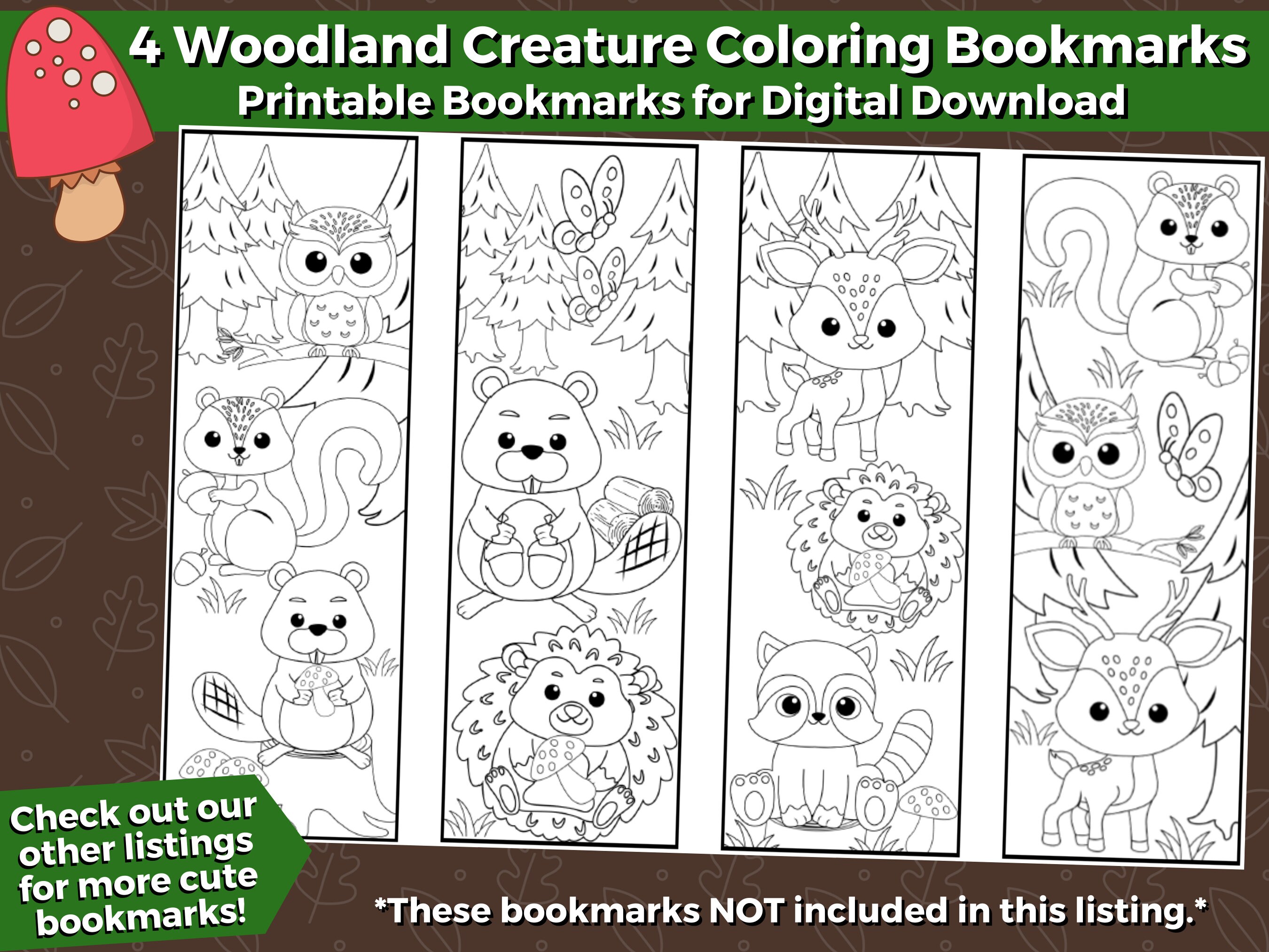 Musical instrument printable coloring bookmarks for kids instant download color your own bookmarks