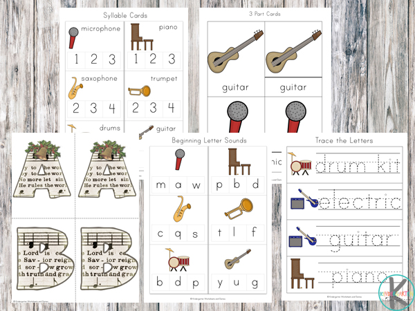 Free musical instruments worksheets printable
