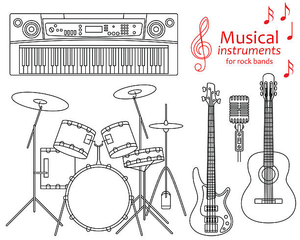 Music coloring pages stock illustrations royalty