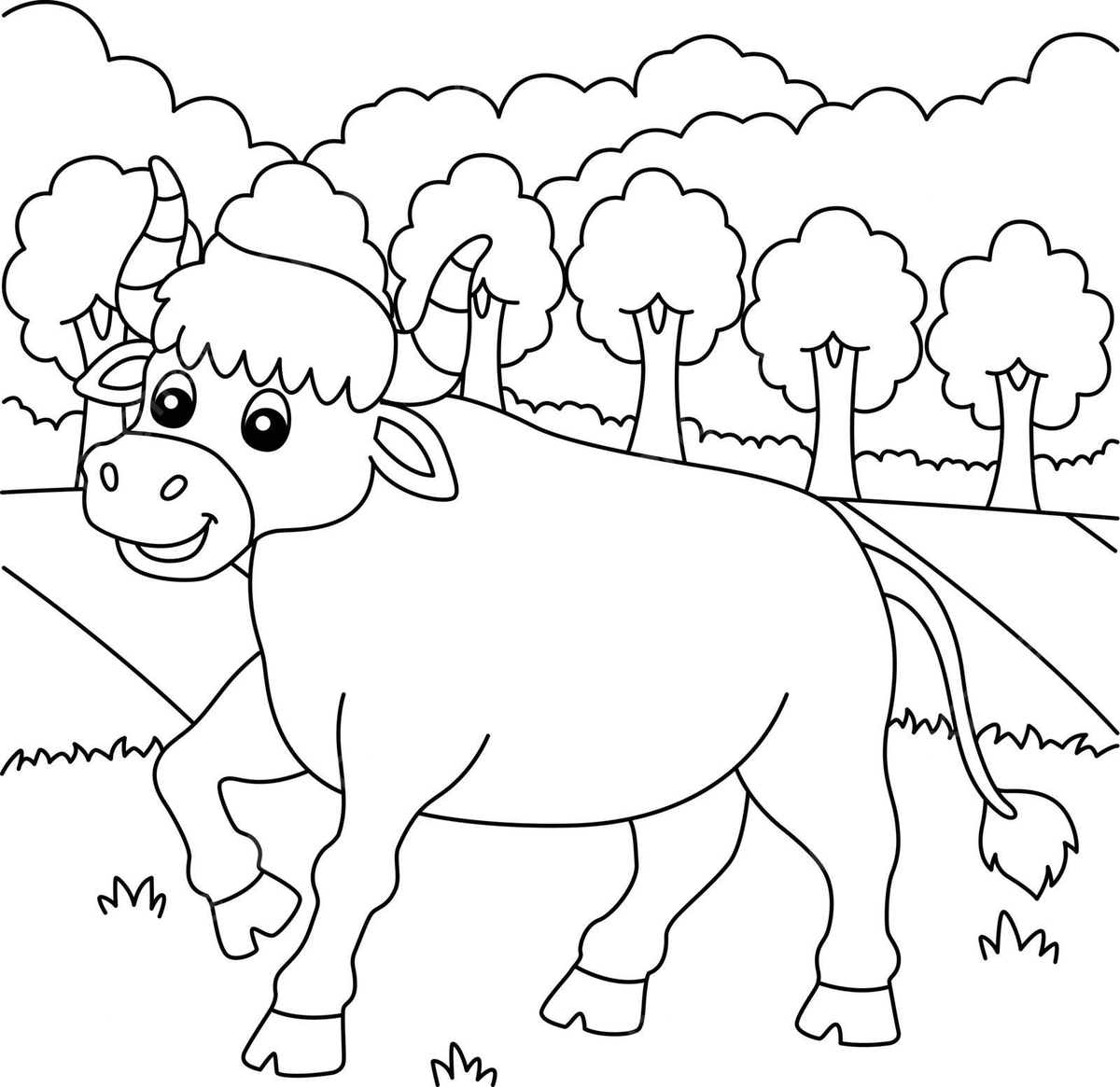 Ox coloring page for kids strength outline coloring vector strength outline coloring png and vector with transparent background for free download