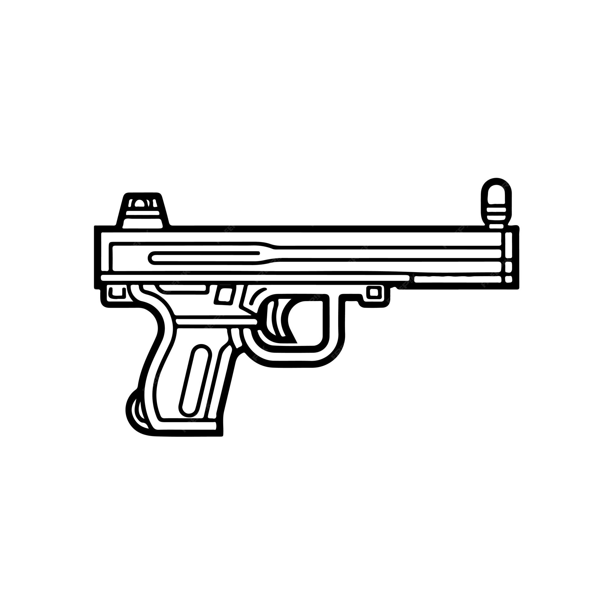 Premium vector sketch hand drawn single line art coloring page gun day
