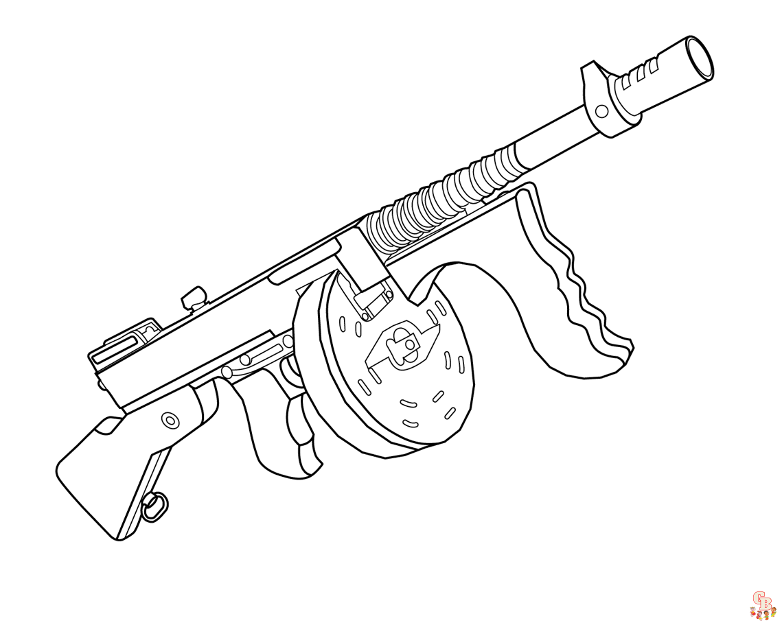 Printable guns coloring pages free for kids and adults