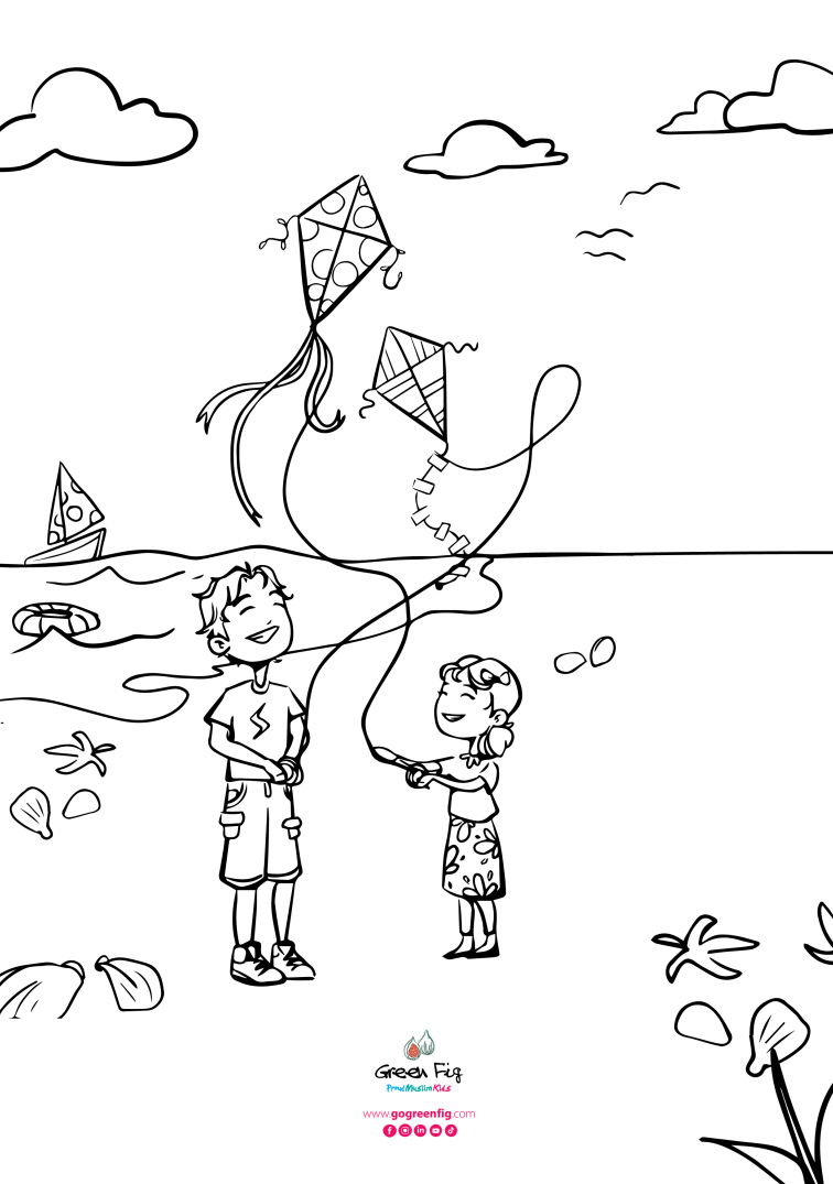 The little muslim coloring book proud muslim kids â green fig