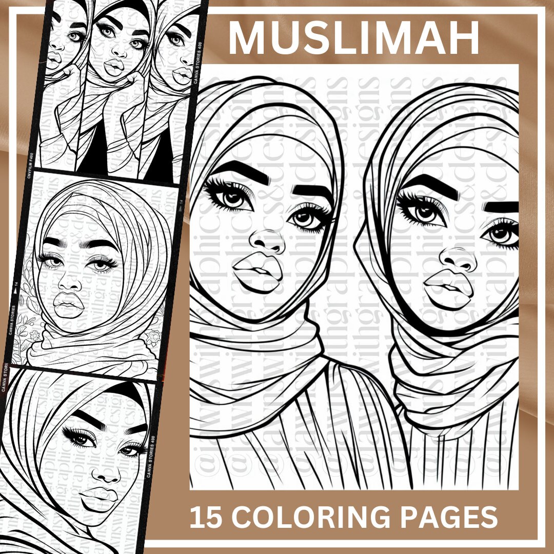 Muslim women coloring pages printable pdf x muslimah arabic women coloring pages