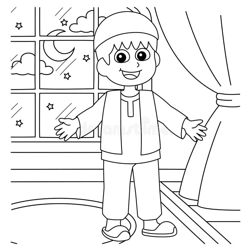 Muslim boy coloring stock illustrations â muslim boy coloring stock illustrations vectors clipart