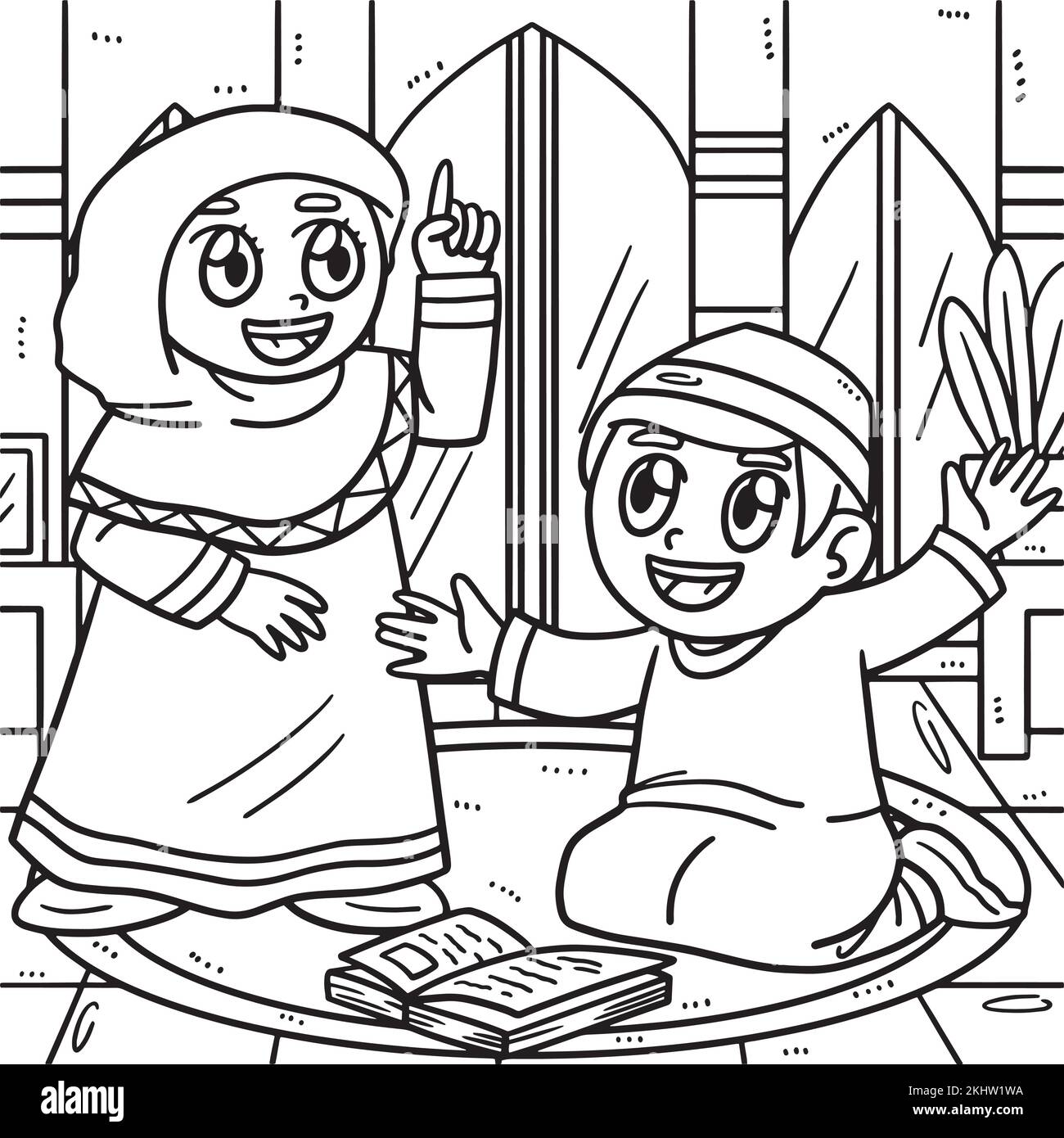 Muslim children black and white stock photos images