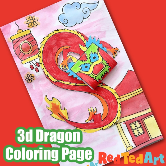 Chinese new year dragon d coloring page