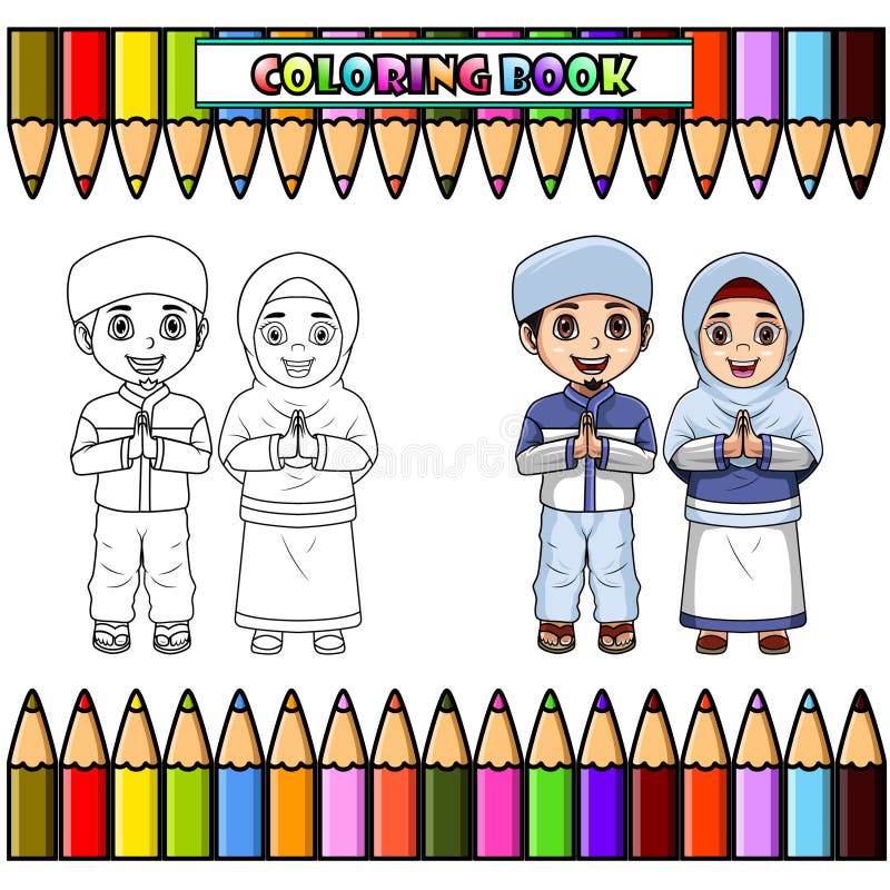 Muslim boy coloring stock illustrations â muslim boy coloring stock illustrations vectors clipart