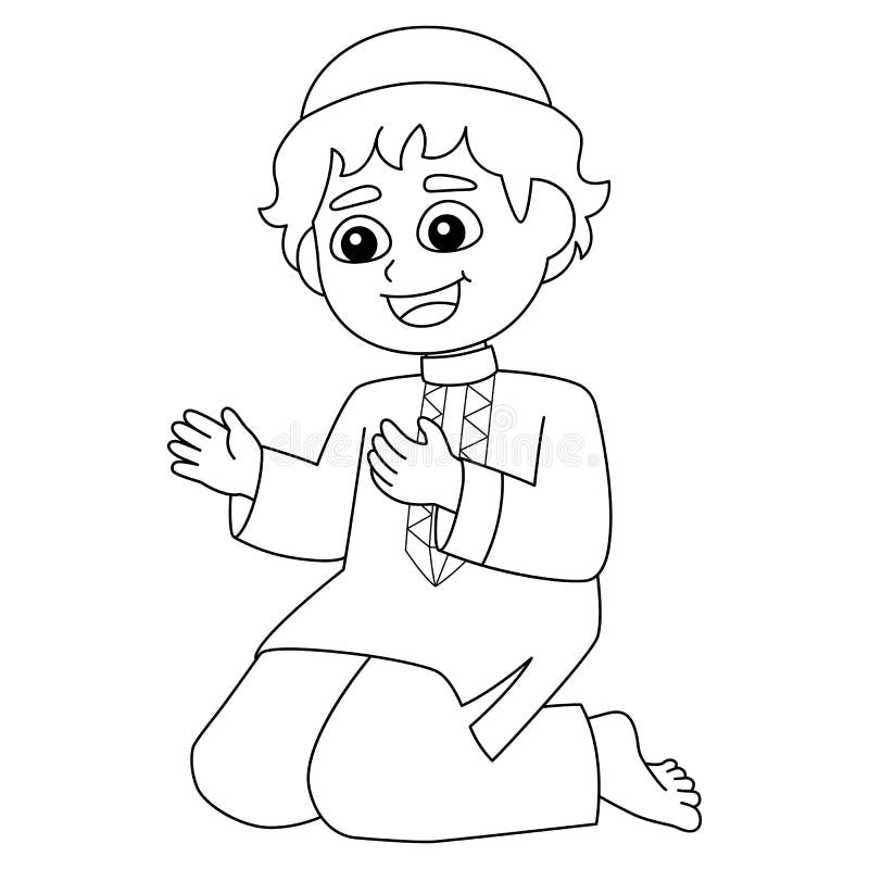 Muslim boy coloring stock illustrations â muslim boy coloring stock illustrations vectors clipart
