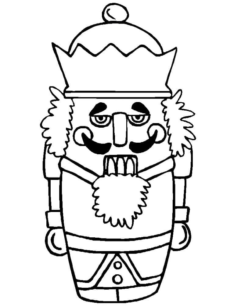 Nutcracker with a mustache coloring page