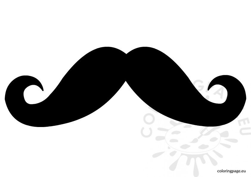 Mustache clip art coloring page