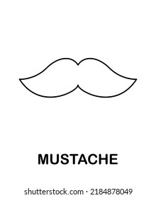 Coloring page mustache kids stock vector royalty free