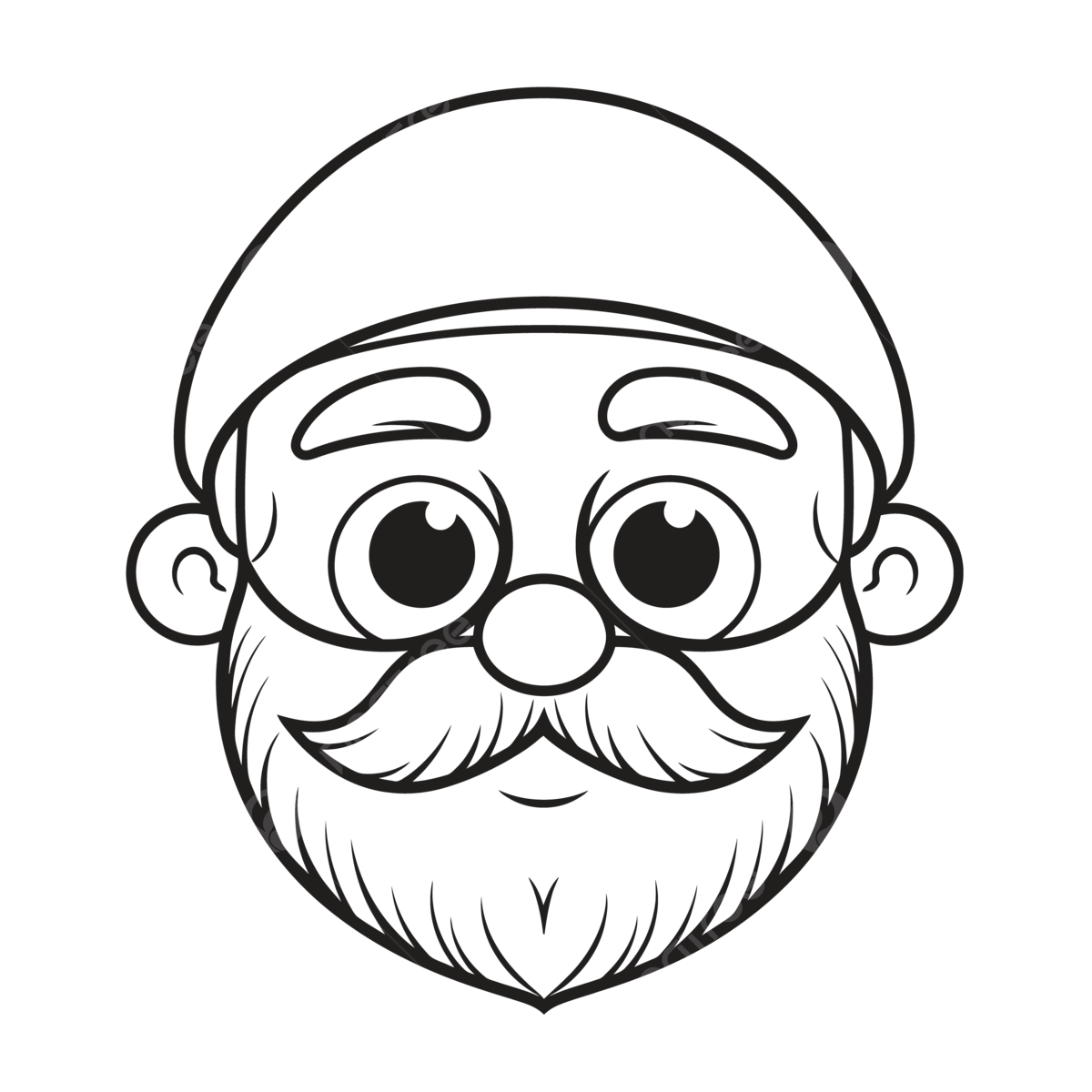 Cartoon santa face with mustache coloring page outline sketch drawing vector car drawing cartoon drawing wing drawing png and vector with transparent background for free download