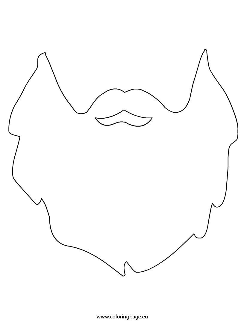 Beard template coloring page