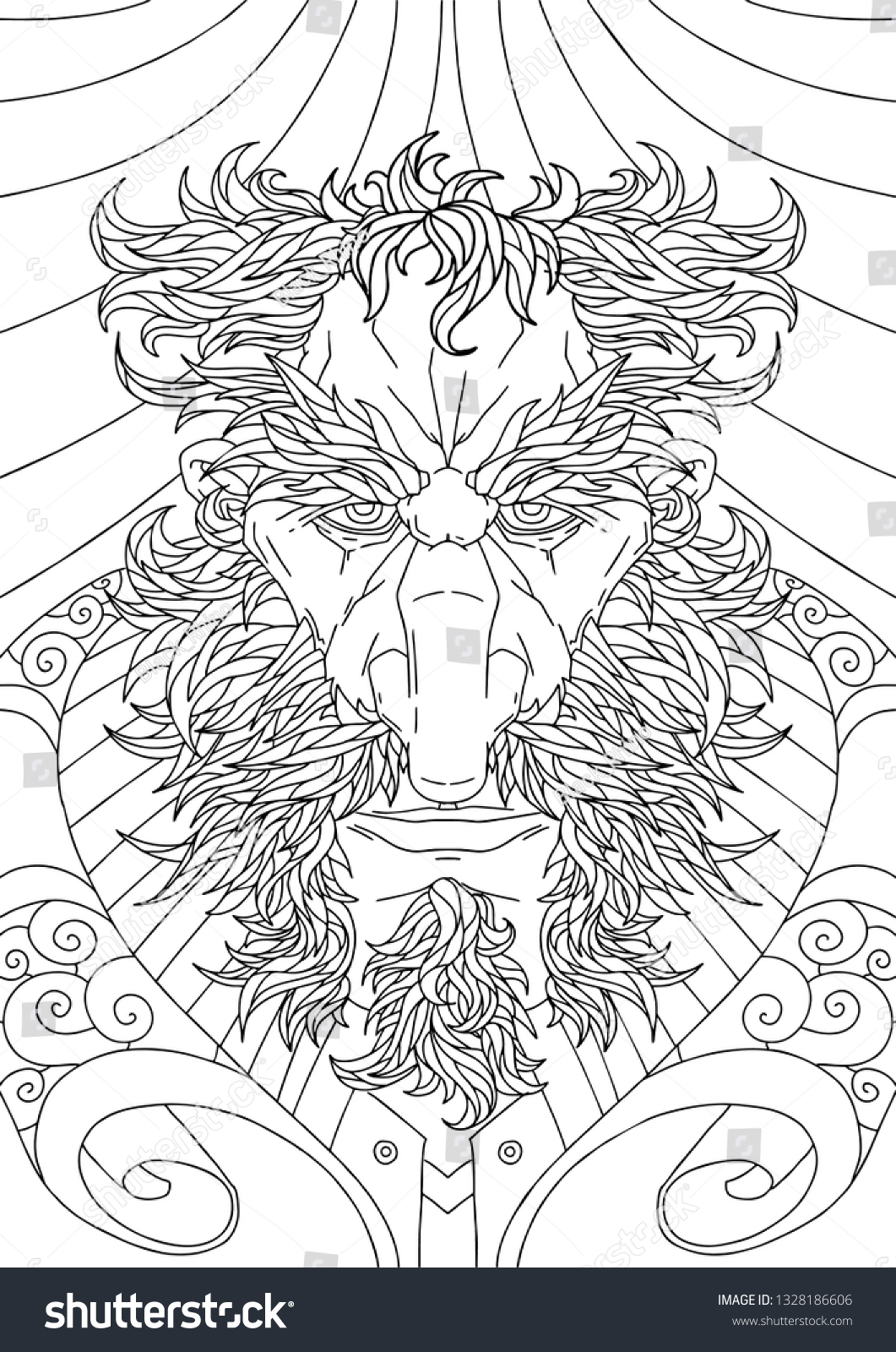 Bearded man mustache adult coloring pages stock vector royalty free
