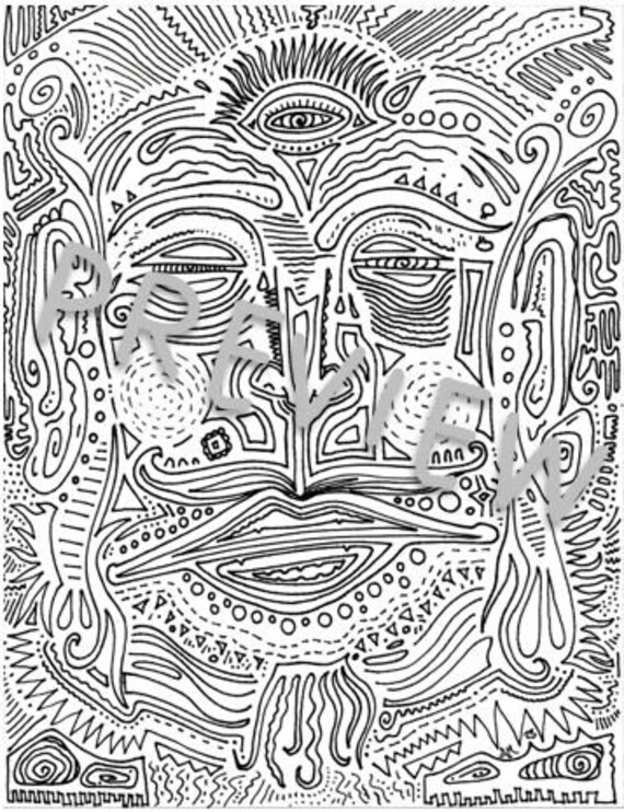 Printable artcoloring page aztec mustache