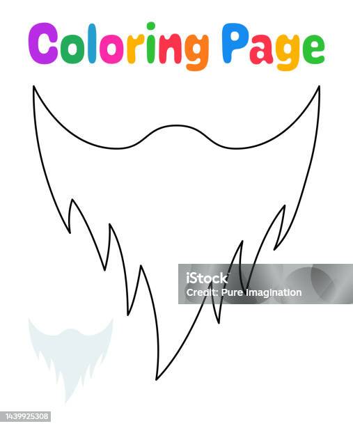 Coloring page with beard for kids stock illustration