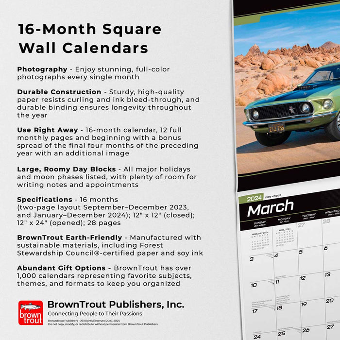 Mustang wall calendar â calendar club