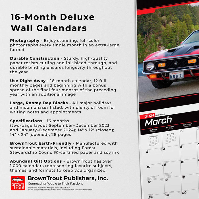 Mustang large wall calendar â calendar club