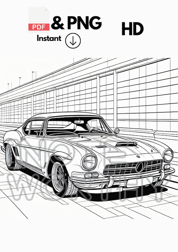 Mustang coloring page car coloring pages i supercars coloring pages printable adult kids coloring pages instant download grayscale download now