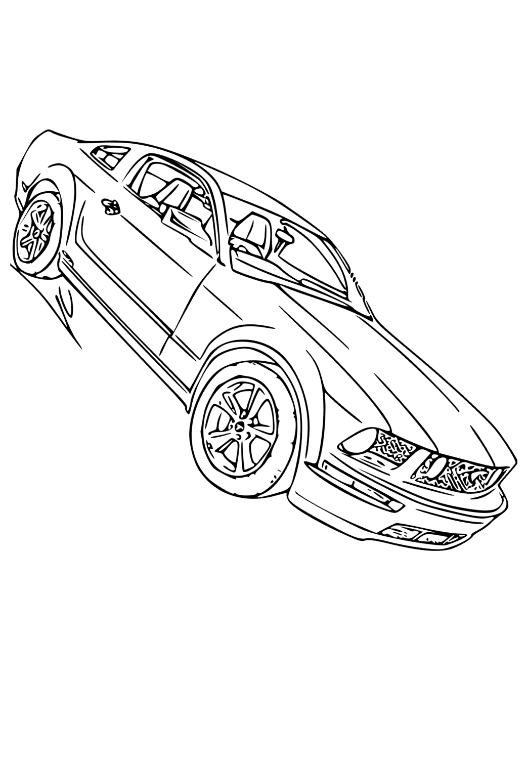 Free printable mustang real coloring page for adults and kids