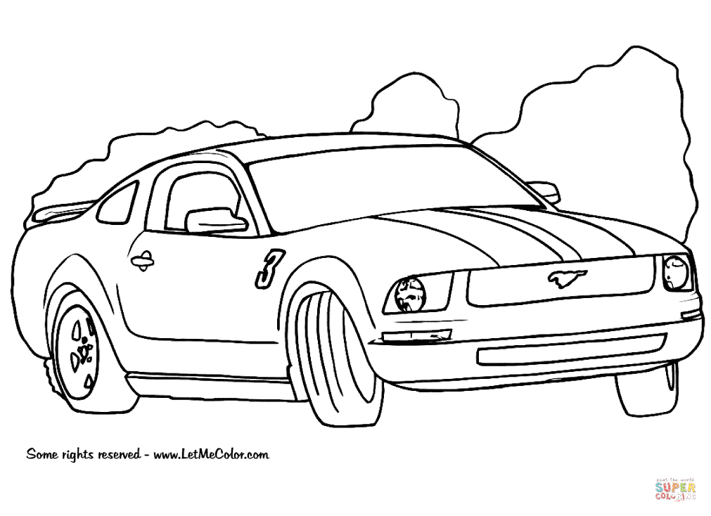 Ford mustang coloring page free printable coloring pages