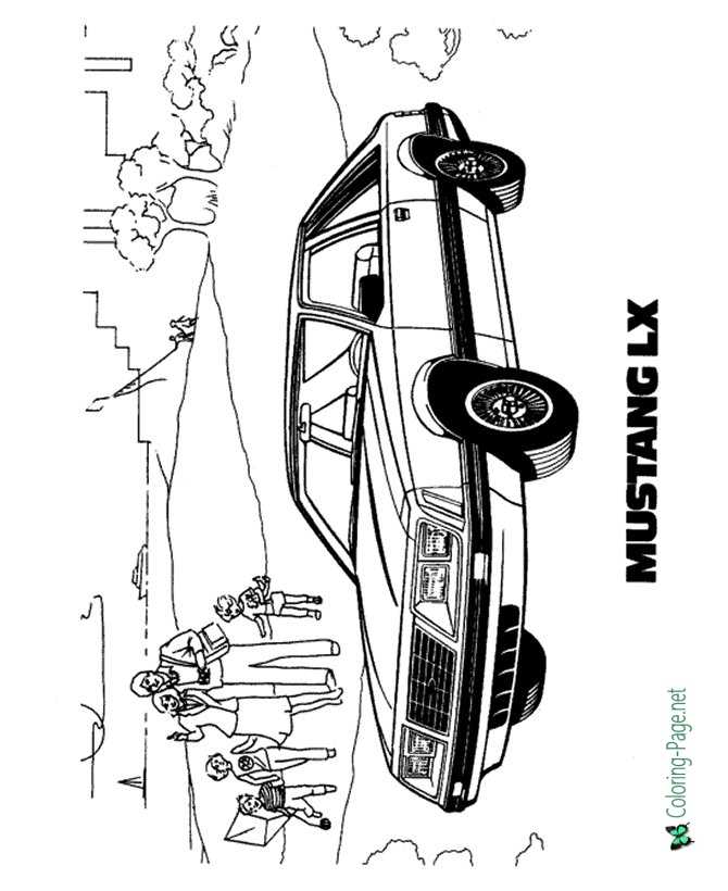 Mustang cars coloring pages