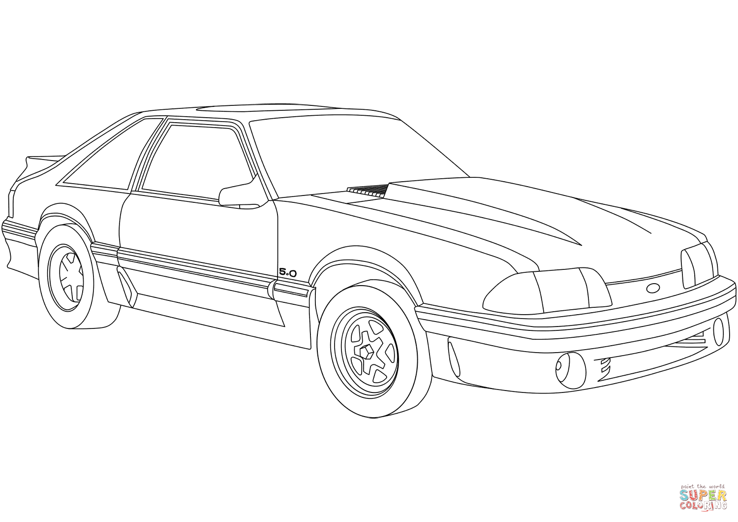 Ford mustang coloring page free printable coloring pages