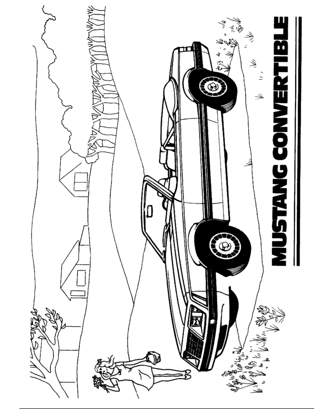 Bluebonkers ford mustang lx convertible coloring pages