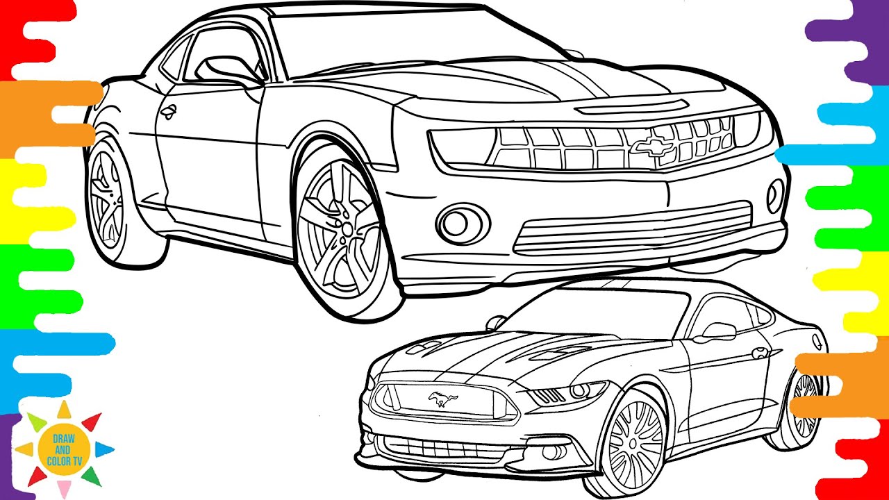 Chevrolet caaro ss vs ford ustang gt coloring pages ford ustang gt coloring chevrolet caaro
