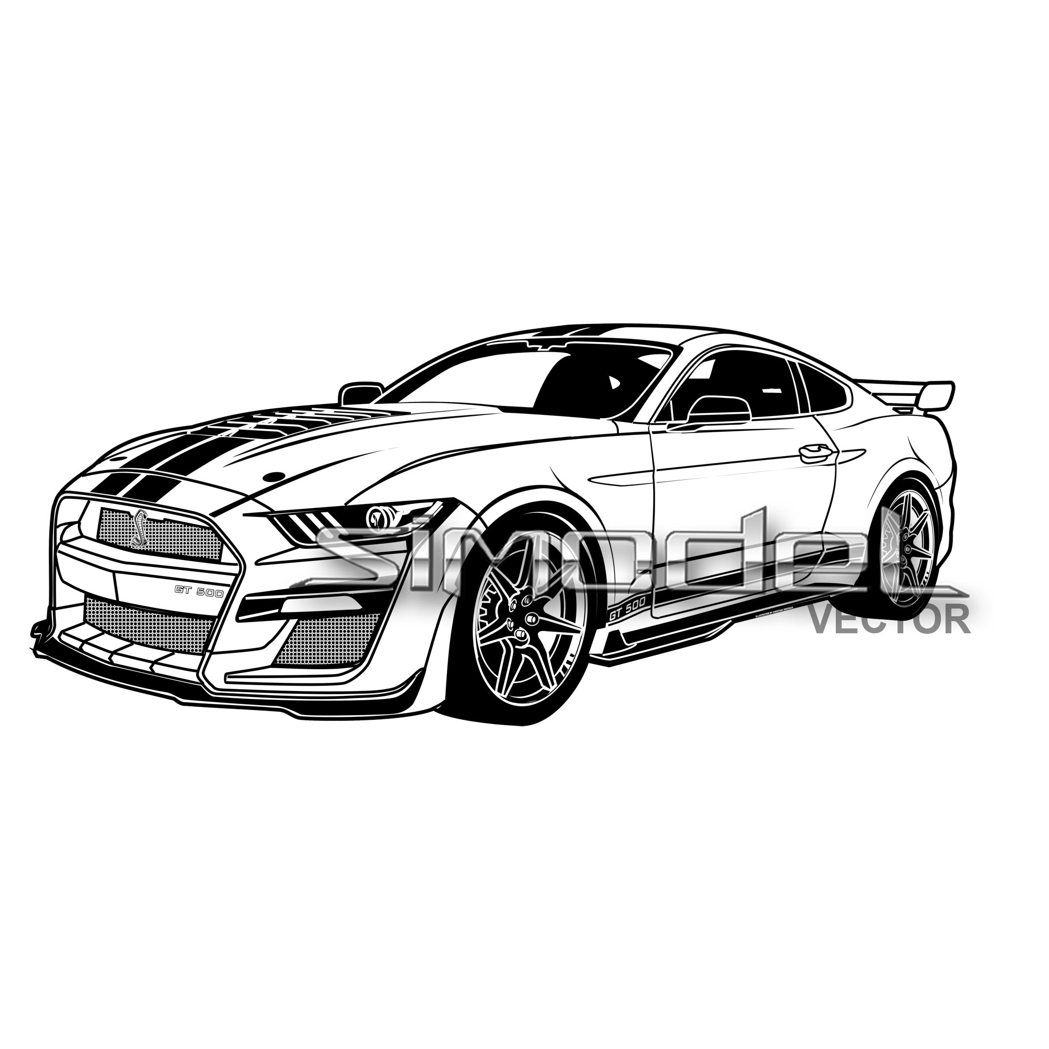 Ford mustang shelby svgepsaipdfpngjpgdxf car vector instant download