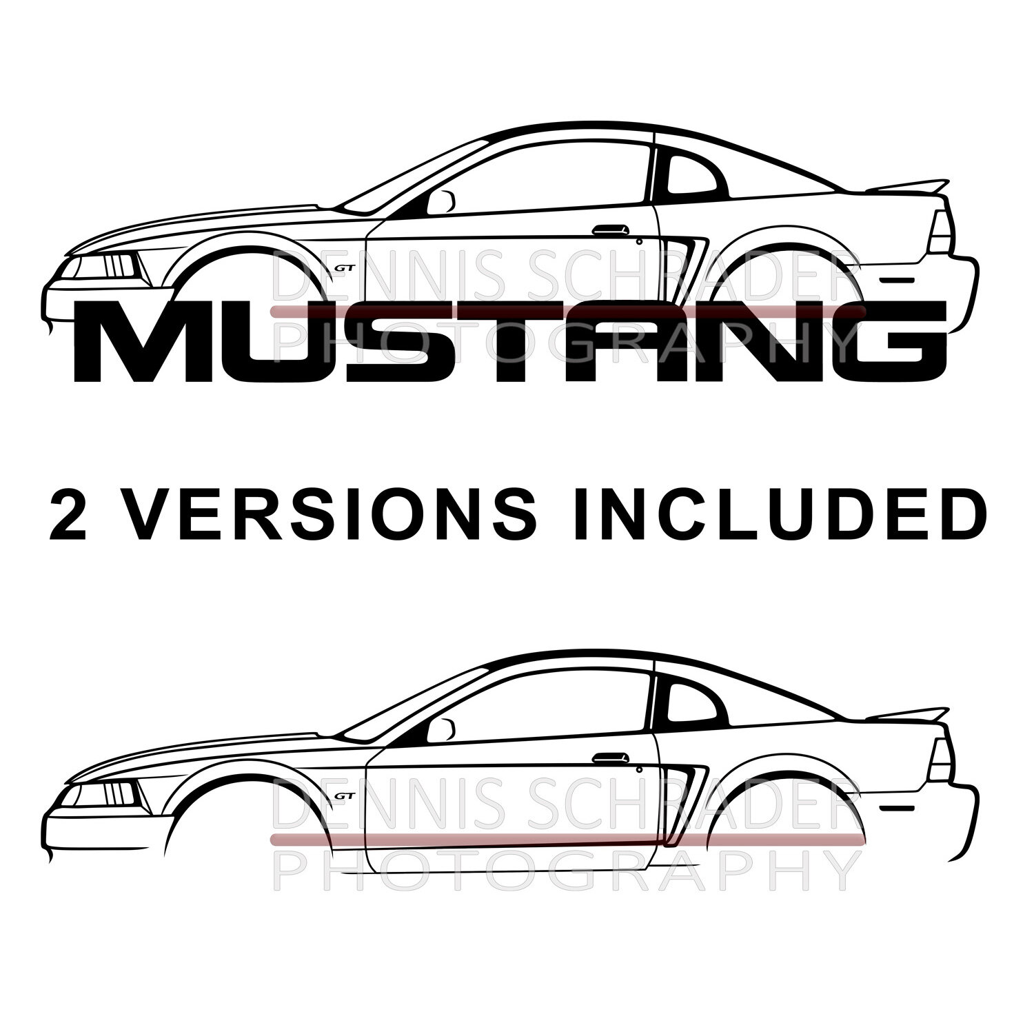 Ford mustang gt graphic art stencil digital download â dennis schrader photography