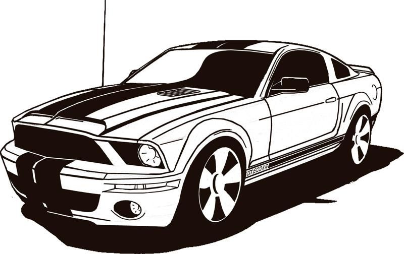 Mustang stencil car drawings mustang drawing race car coloring pages