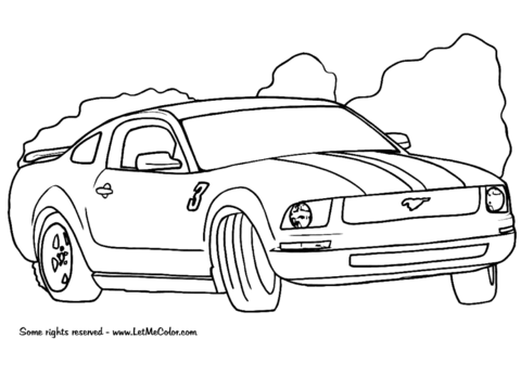 Ford mustang coloring page free printable coloring pages