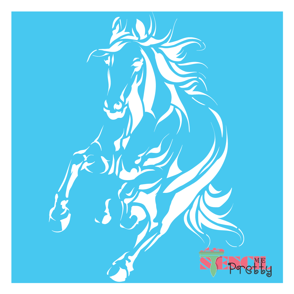 Head on horse stencil wild mustang â stencil me pretty
