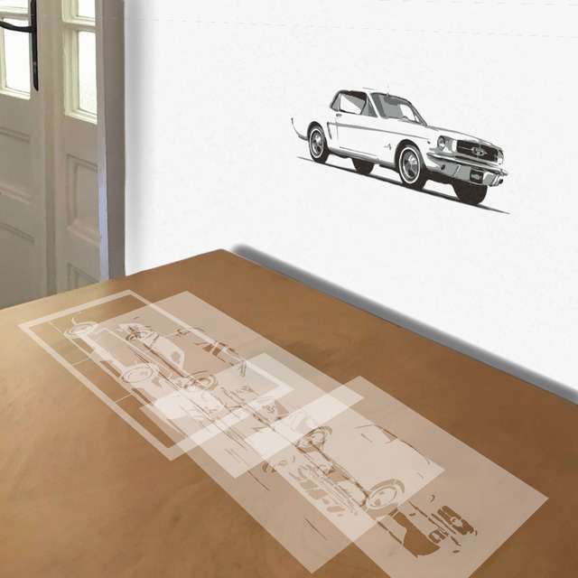 Classic ford mustang stencil in layers