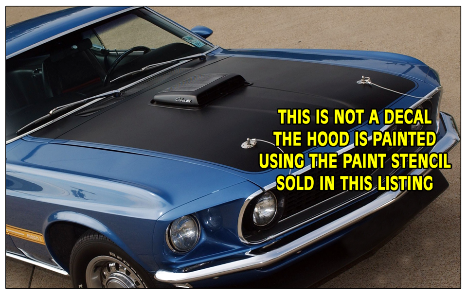 Mustang mach hood cowl paint stencil graphic express automotive graphics