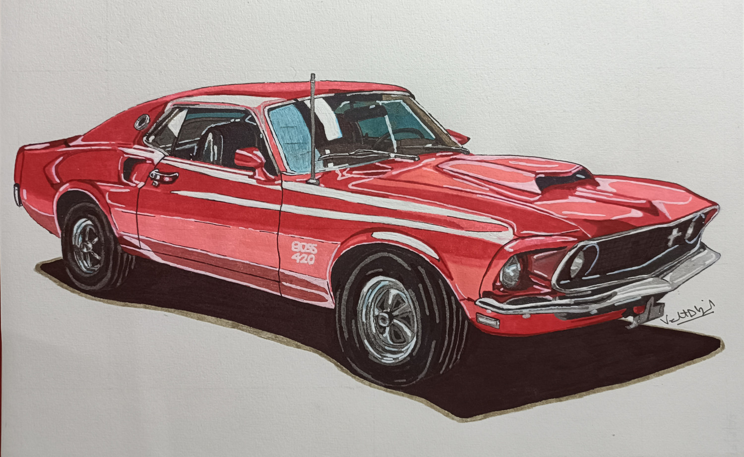Buy ford mustang muscle car d handmade painting by vedant dhanjal codeart