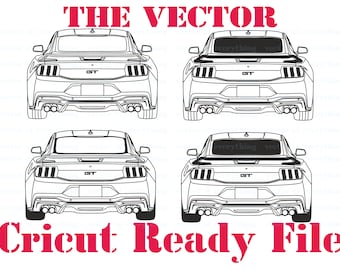 Mustang gt svg vector cut file silhouette vinyl cricut stencil clipart png pdf eps dxf instant download