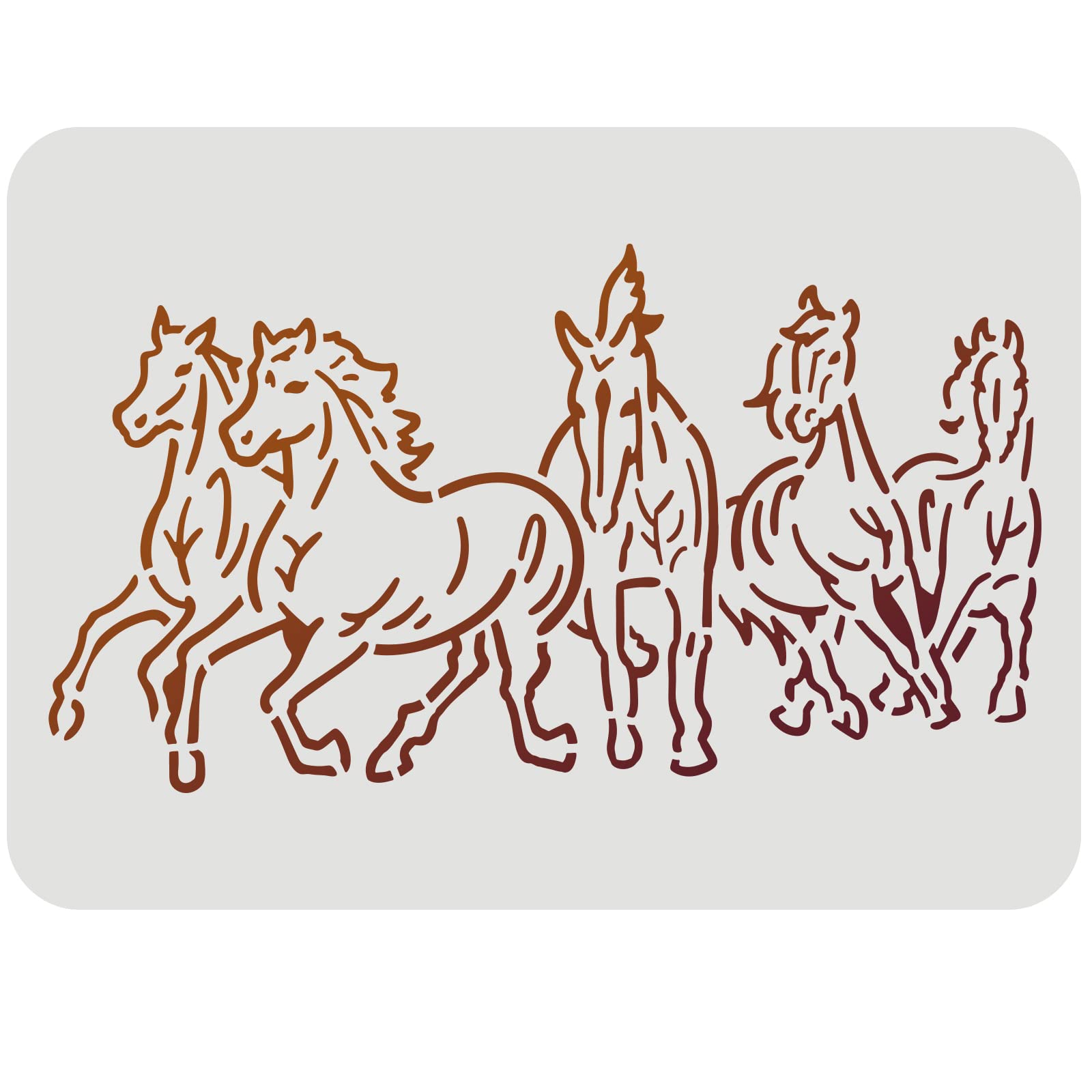 Fingerinspire horse stencil x inch running horses stencil plastic galloping horses painting stencil reusable horse template diy mustang stencil for painting on wood floor wall