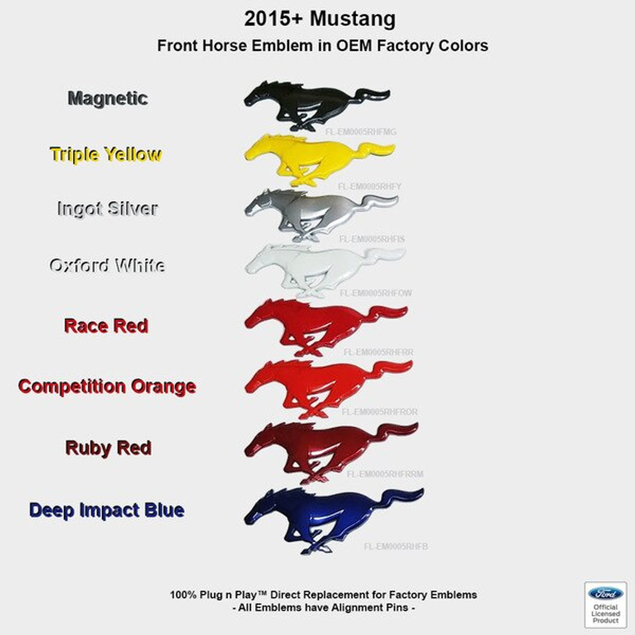 Upr products pony front emblem color coded