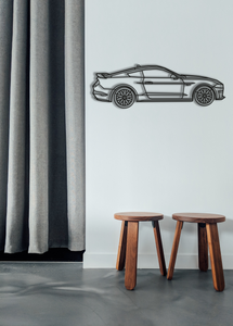 Ford mustang v car wall art line drawing d wooden cut out â etch twenty eight