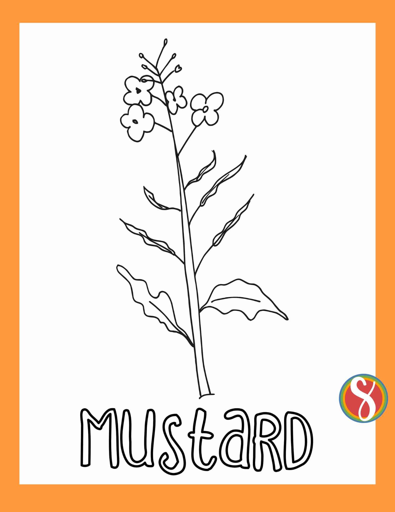 Free mustard coloring pages â stevie doodles
