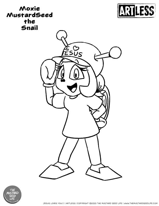 Moxie mustardseed the snail free printable artless coloring page the mustard seed life