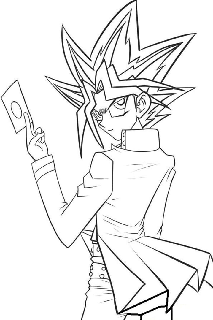 Print yugi muto coloring page