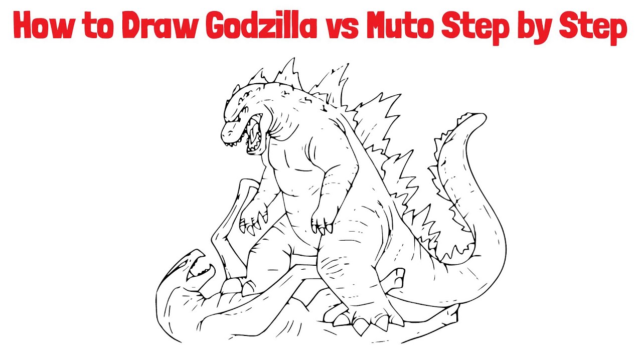 Godzilla vs muto drawing step by step easy mady arts