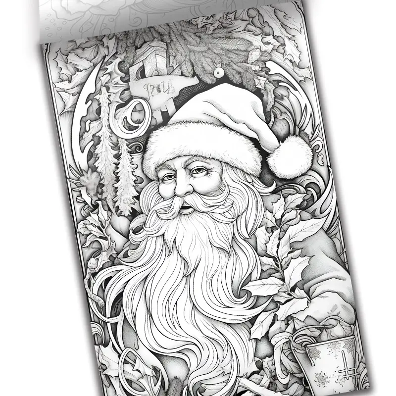 A paper thickened pages christmas theme coloring book